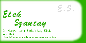 elek szantay business card